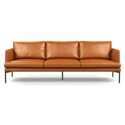 Heal's Matera 4 Seater Sofa Leather Stonewash Toffee 277 Black Feet