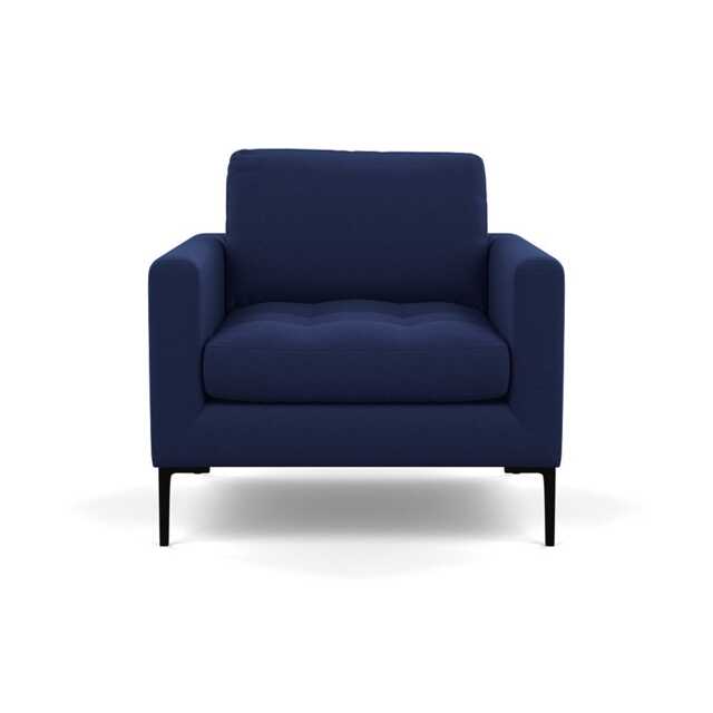 Heal's Eton Armchair Melton Wool New Navy Black Feet