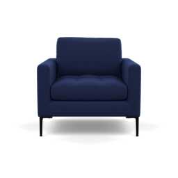 Heal's Eton Armchair Melton Wool New Navy Black Feet