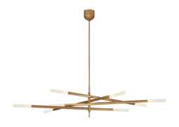 Visual Comfort Rousseau LED Eight Light Chandelier Pendant Antique Brass Grande