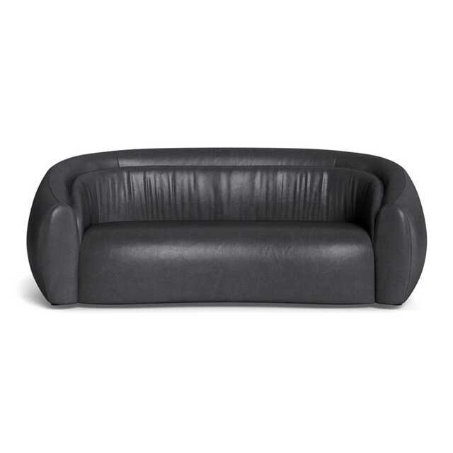 Heal's Flora 3 Seater Sofa Linea Leather Black - image 1