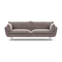Heal's Allora 4 Seater Sofa Smart Luxe Velvet Mushroom Stainless Steel Feet
