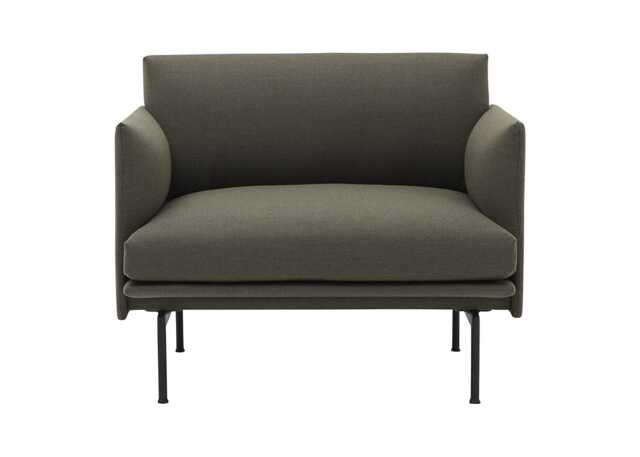 Muuto Outline Armchair Kvadrat Fiord Fabric Dark Green 961