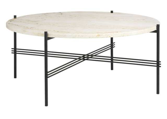 Gubi TS Coffee Table Large in Neutral White Travertine - image 1
