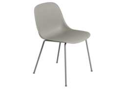 Muuto Fiber Side Chair Tube Base Normal Shell Grey/Grey - thumbnail 1
