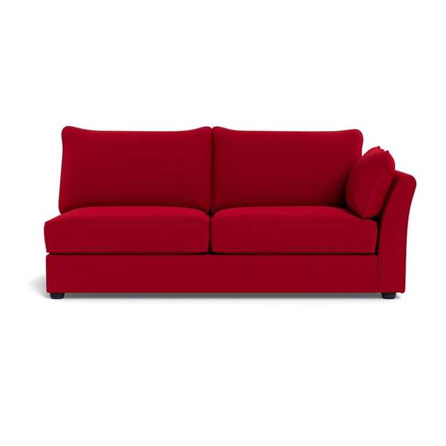 Heal's Tailor Large Right Hand Facing Corner Unit Melton Wool Red Oxide Black Feet
