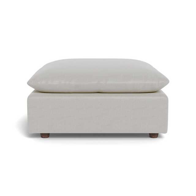 Heal's Astrid Ottoman Capelo Linen-Cotton Sea Salt Walnut Stained Beech Feet