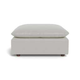 Heal's Astrid Ottoman Capelo Linen-Cotton Sea Salt Walnut Stained Beech Feet