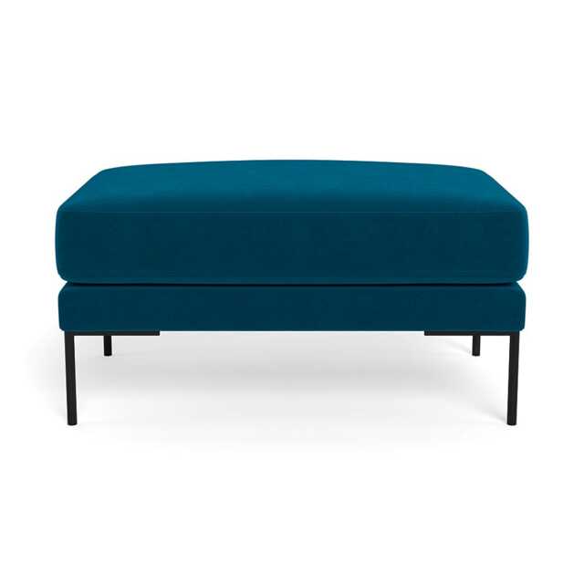 Heal's Torrington Ottoman Velvet Teal Black Feet - image 1