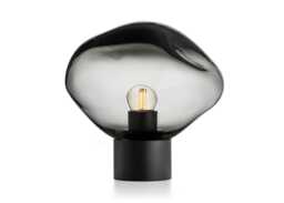 Hadeland Glassverk Crystal Stone Table Lamp Grey & Black