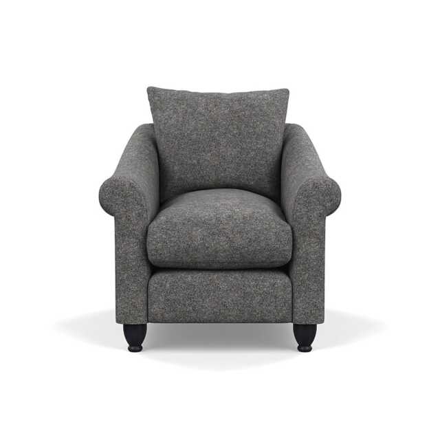 Heal's Devon Armchair Melton Wool Shale Black Stain Beech Feet
