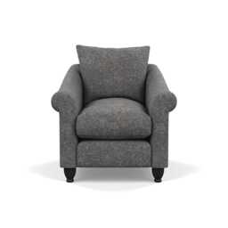 Heal's Devon Armchair Melton Wool Shale Black Stain Beech Feet