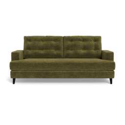 Heal's Mistral 3 Seater Sofa Boucle Velvet Wilder Black Beech Feet