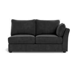 Heal's Tailor Medium Right Hand Facing Corner Unit Smart Luxe Velvet Nickel Black Feet