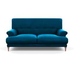 Scp Oscar 2 Seater Formal Sofa Velvet Teal Walnut Feet