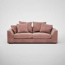 Heal's Cumulus 4 Seater Sofa Smart Luxe Velvet Dusky Pink Black Feet