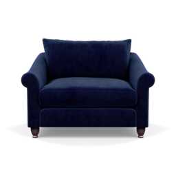 Heal's Devon Loveseat Smart Luxe Velvet Midnight Walnut Stained Feet - thumbnail 1