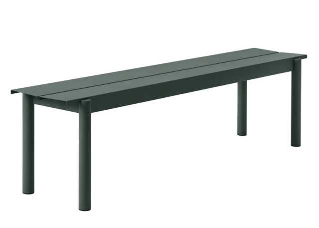 Muuto Linear Outdoor Steel Bench Large Dark Green