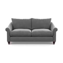 Heal's Devon 3 Seater Sofa Smart Velvet Mercury Walnut Stained Feet