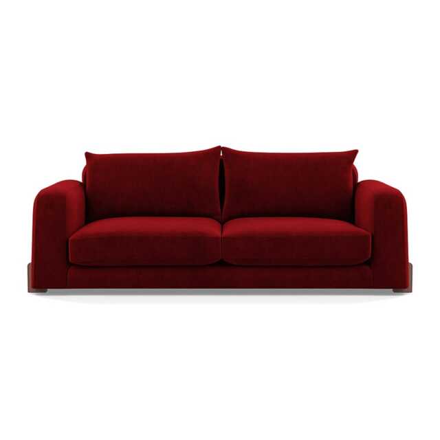 Heal's Nuvola 4 Seater Sofa Smart Luxe Velvet Mulberry Walnut Stained Feet