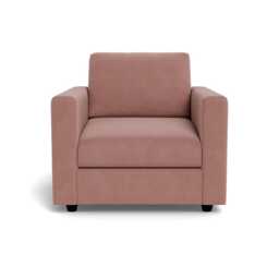 Heal's Nimbus II Armchair Smart Luxe Velvet Dusky Pink Black Feet