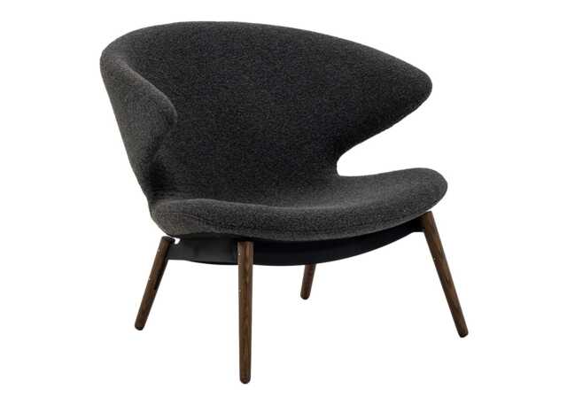 Case Ella Lounge Chair in Walnut and Boucle Slate