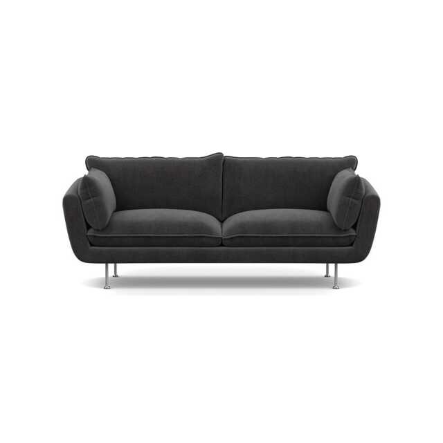 Heal's Allora 3 Seater Sofa Smart Luxe Velvet Nickel Stainless Steel Feet
