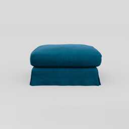 Heal's Tailor Loose Cover Footstool Velvet Teal Natural Beech Feet
