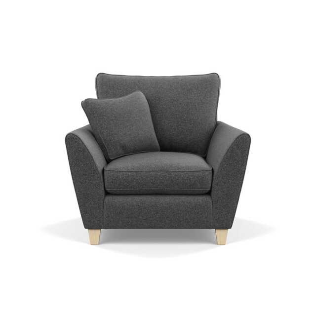 Heal's Torino Armchair Melton Wool Granite Natural Feet