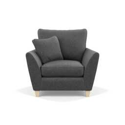 Heal's Torino Armchair Melton Wool Granite Natural Feet