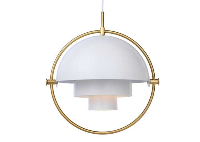 Gubi Multi-Lite Pendant Brass Base White Shade