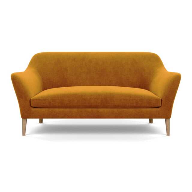 Heal's Wallis 3 Seater Sofa Smart Luxe Velvet Cognac Tinted Ash Feet - image 1