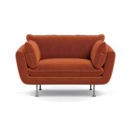 Heal's Allora Loveseat Cotton Velvet Russet Stainless Steel Feet