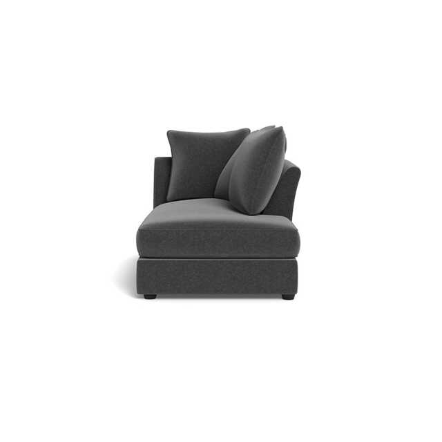 Heal's Tailor Right Hand Facing Chaise Unit Melton Wool Granite Black Feet