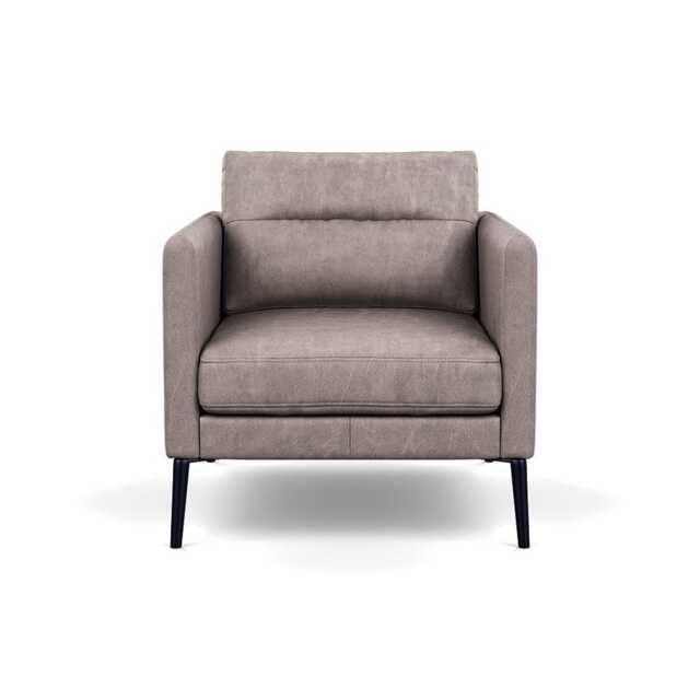 Heal's Altamura Armchair Old England Leather Grey Black Feet