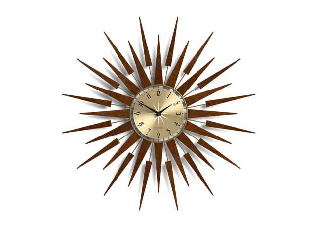 Newgate Pluto Starburst Gold Wall Clock - image 1