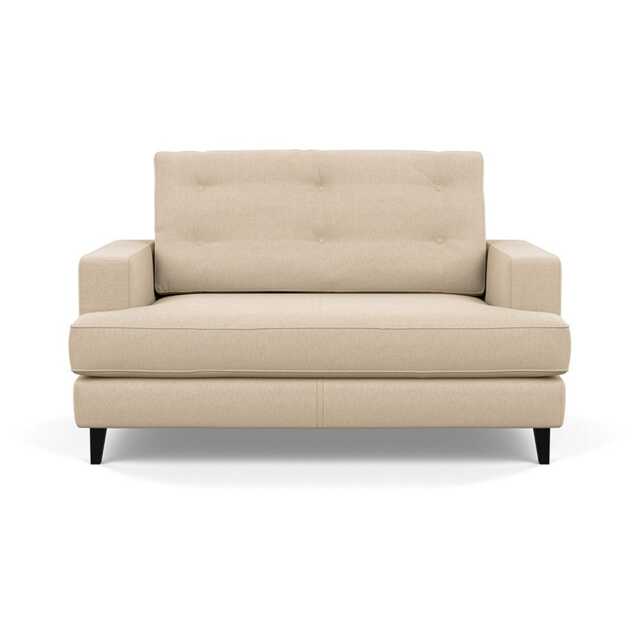 Heal's Mistral Loveseat Brushed Cotton Oat Black Feet