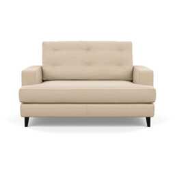 Heal's Mistral Loveseat Brushed Cotton Oat Black Feet