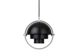 Gubi Multi Lite Pendant Chrome Black Shade Small - thumbnail 1