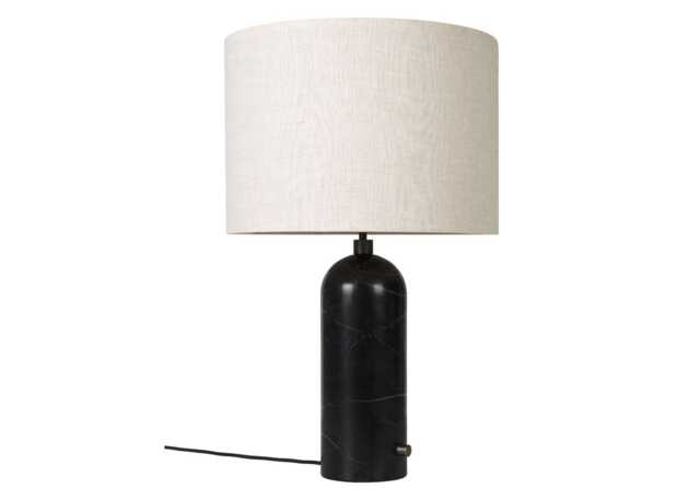 Gubi Gravity Table Lamp Large Blackened Steel Base Canvas Shade