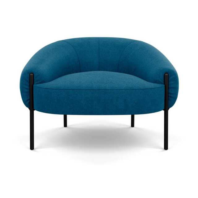 Heal's Isola Armchair St Moritz Wool Teal Black Feet