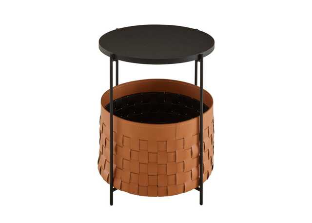 Ligne Roset Cestino Bedside Table Natural Synderme Leather