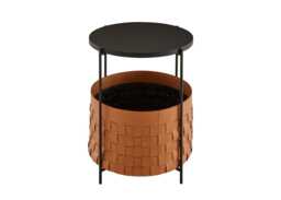 Ligne Roset Cestino Bedside Table Natural Synderme Leather