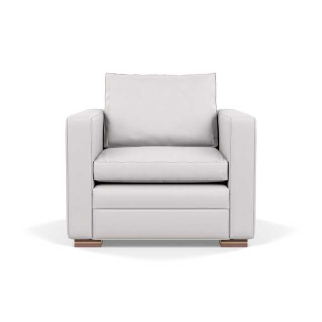 Heal's Palermo Armchair Leather Grain White 000 Brass and Walnut Feet - image 1