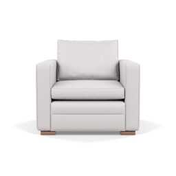 Heal's Palermo Armchair Leather Grain White 000 Brass and Walnut Feet - thumbnail 1