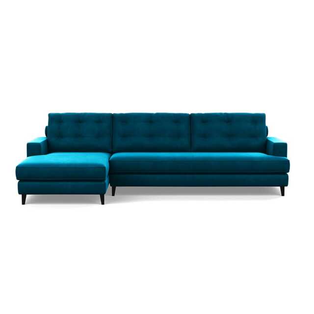 Heal's Mistral Left Hand Corner Sofa Velvet Teal Black Feet