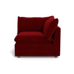 Heal's Astrid Corner Unit Smart Luxe Velvet Mulberry Walnut Stained Beech Feet