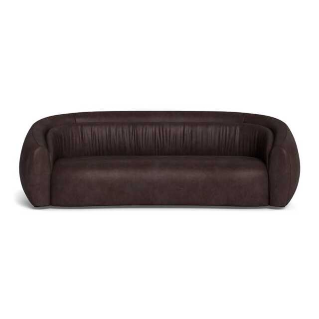 Heal's Flora 4 Seater Sofa Heritage Leather Dark Walnut 2069
