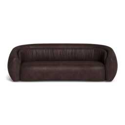 Heal's Flora 4 Seater Sofa Heritage Leather Dark Walnut 2069