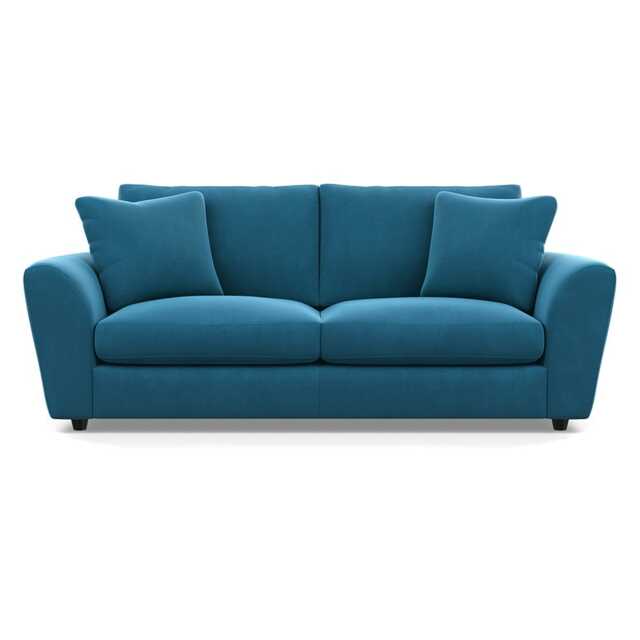 Heal's Snooze 4 Seater Sofa Smart Velvet Ocean Black Feet